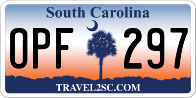 SC license plate OPF297