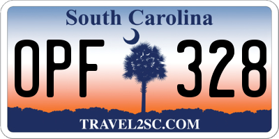 SC license plate OPF328