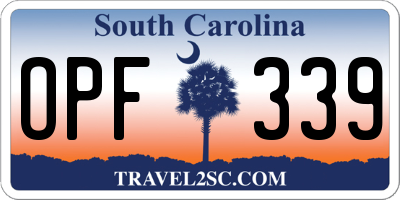 SC license plate OPF339