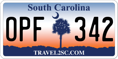 SC license plate OPF342