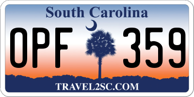 SC license plate OPF359