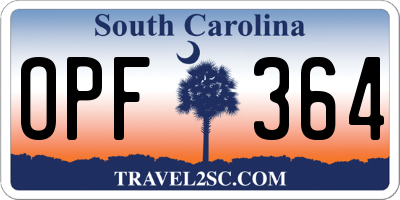 SC license plate OPF364