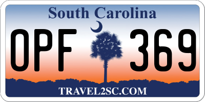 SC license plate OPF369