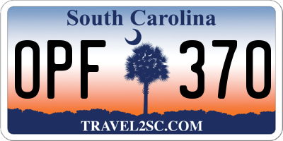 SC license plate OPF370