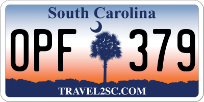 SC license plate OPF379
