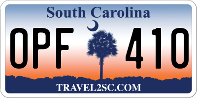 SC license plate OPF410