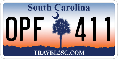SC license plate OPF411