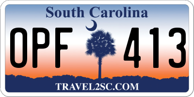 SC license plate OPF413