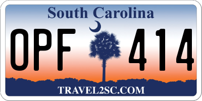 SC license plate OPF414