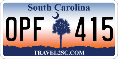 SC license plate OPF415