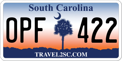 SC license plate OPF422