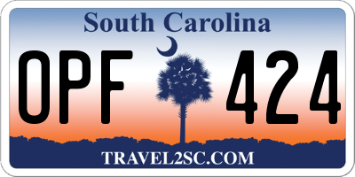SC license plate OPF424