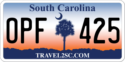 SC license plate OPF425