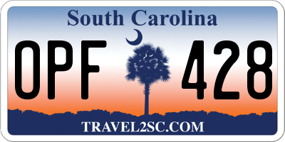 SC license plate OPF428