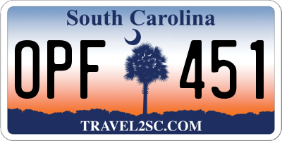 SC license plate OPF451