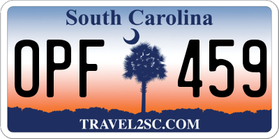 SC license plate OPF459