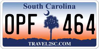 SC license plate OPF464