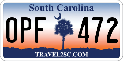 SC license plate OPF472