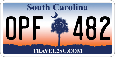 SC license plate OPF482