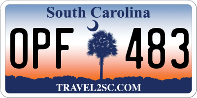 SC license plate OPF483