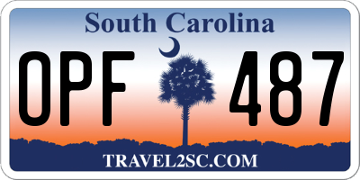 SC license plate OPF487