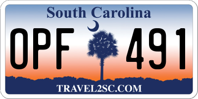 SC license plate OPF491