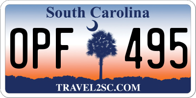 SC license plate OPF495