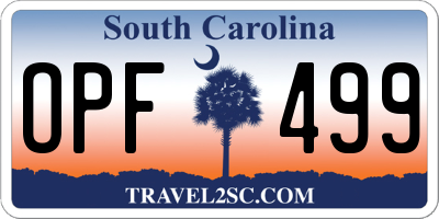 SC license plate OPF499