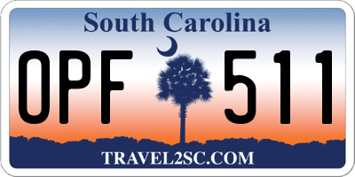 SC license plate OPF511
