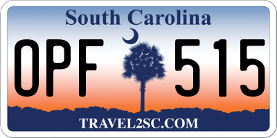 SC license plate OPF515