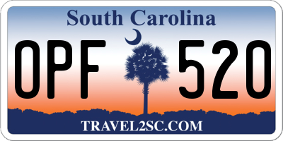 SC license plate OPF520