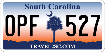 SC license plate OPF527