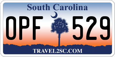 SC license plate OPF529