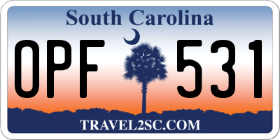 SC license plate OPF531