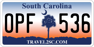 SC license plate OPF536