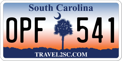 SC license plate OPF541