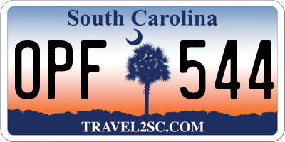 SC license plate OPF544