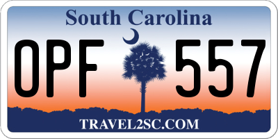 SC license plate OPF557