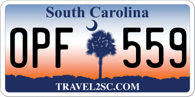 SC license plate OPF559