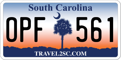 SC license plate OPF561