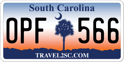 SC license plate OPF566