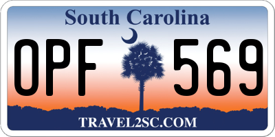 SC license plate OPF569