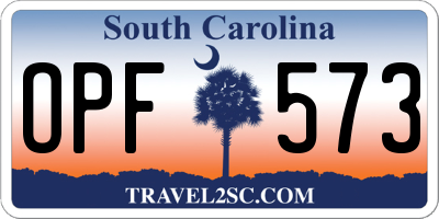 SC license plate OPF573