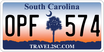 SC license plate OPF574