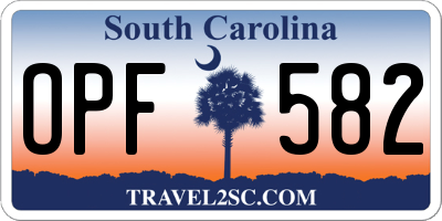 SC license plate OPF582