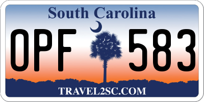 SC license plate OPF583