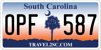 SC license plate OPF587