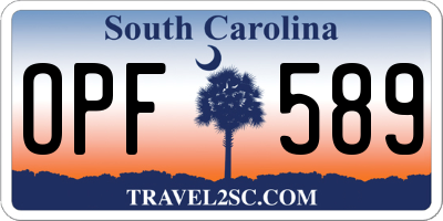SC license plate OPF589