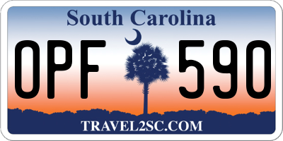 SC license plate OPF590