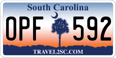 SC license plate OPF592